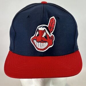 Vintage Cleveland Indians Hat Cap Snap Back Logo 7 Chief Wahoo Logo Embroidered